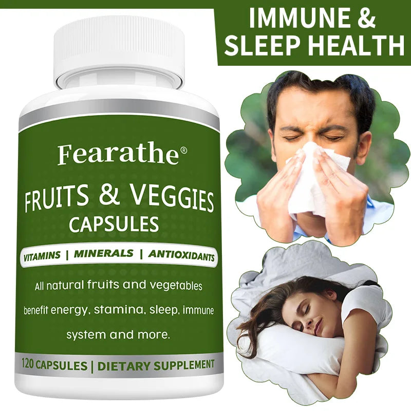 Whole Food Vitamin Mineral Supplement, Fruit Vegetable Extract, Support Digestion, Mental Clarity, Immunity & Full Body Health