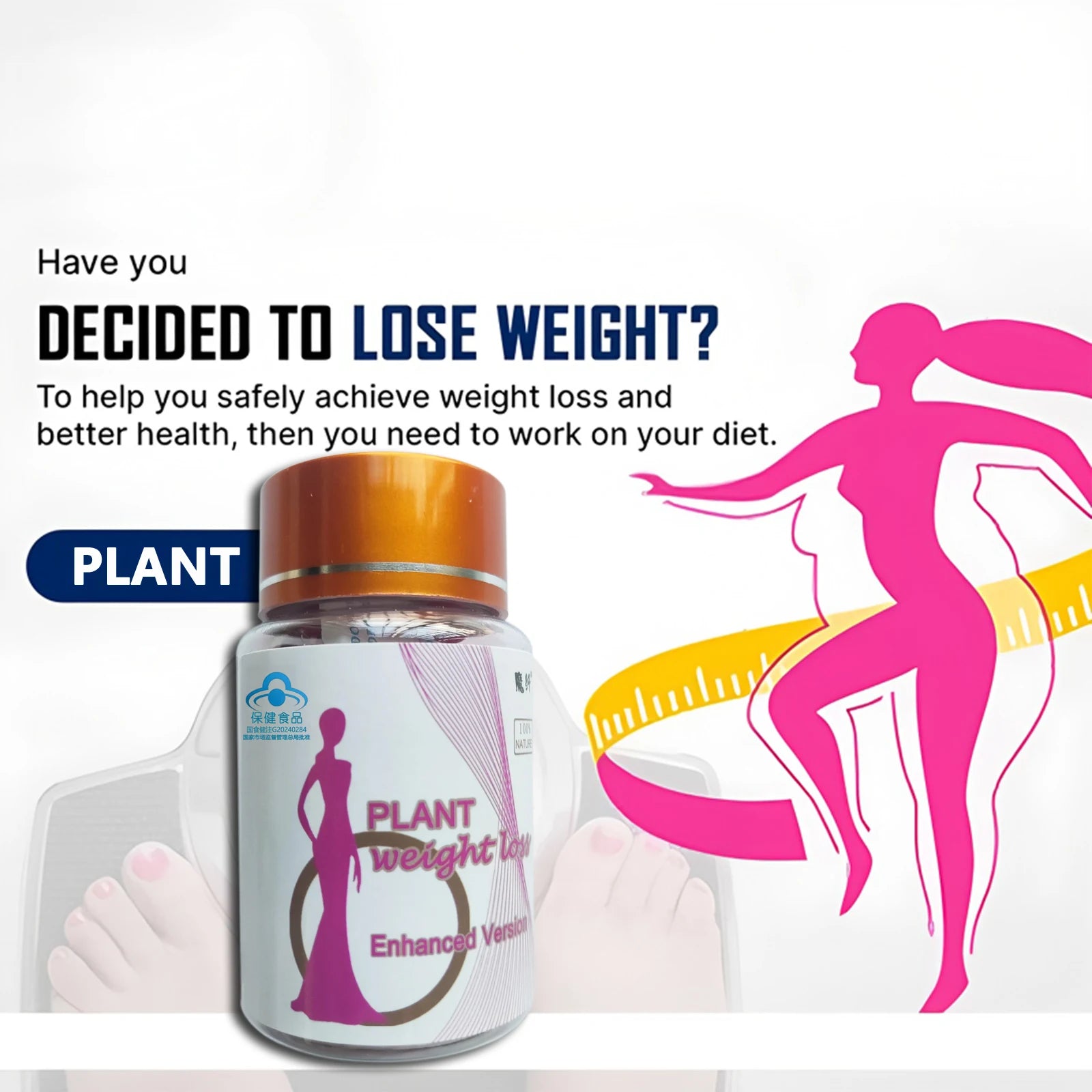 Detox Slim, Metabolism Booster, Burn Fat, 100% Herbal, Vegan & NO SIDE EFFECT Natural Cassia Seed & lotus leaf Pills