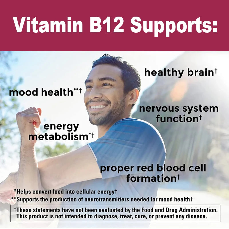 Advanced Vitamin B12 Supplement, with MSM, Marine Collagen, for Brain Vitality, Beautify Skin, Nervous System & Bone Health