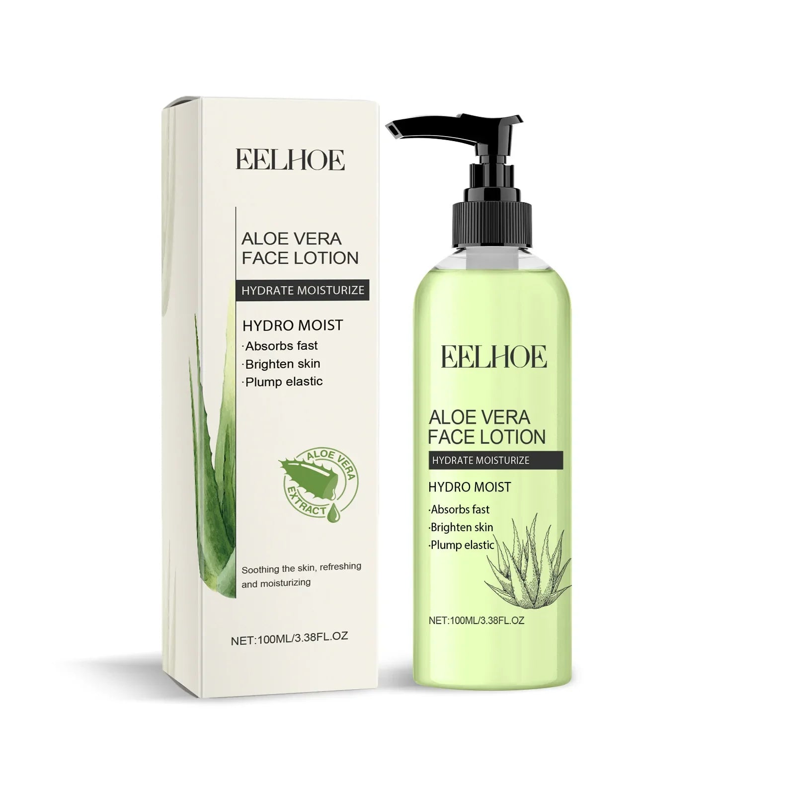 Eelhoe Aloe Vera Skin Care Series Fade Fine Lines Light Weight Improving Elasticity Nourishing Hydrating Facial Moisturizing Set