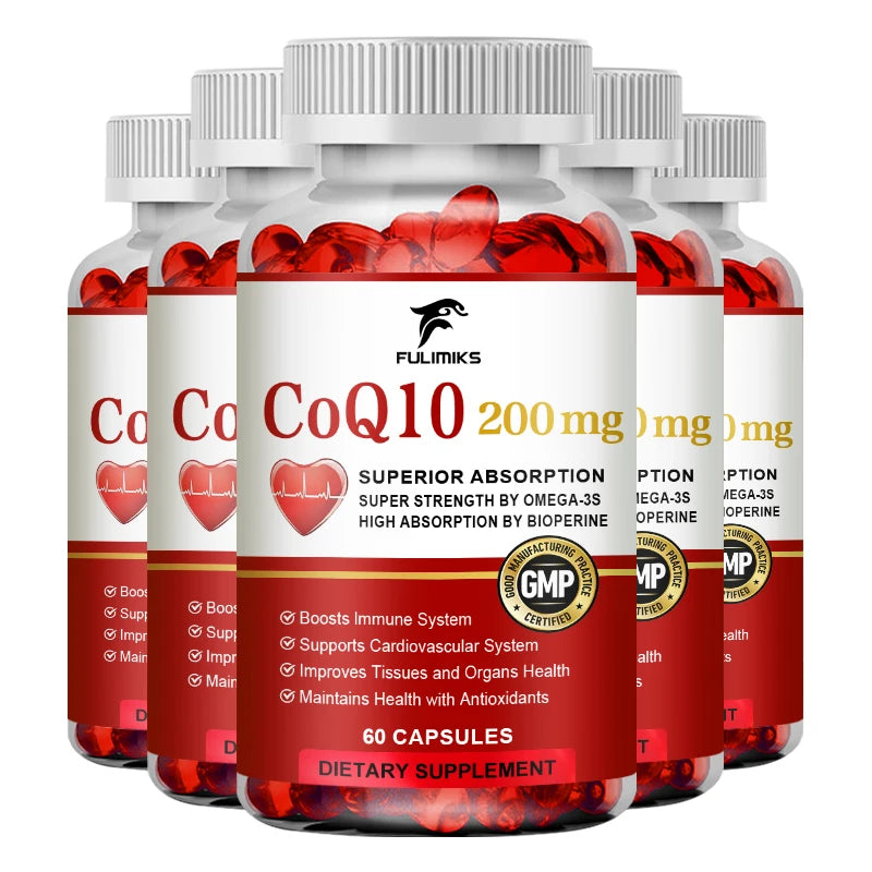 Natural Absorption CoQ10 Supplement, with PQQ, Black Pepper Extract, Support Mental Clarity, Hair & Skin Health, Daily Vitality