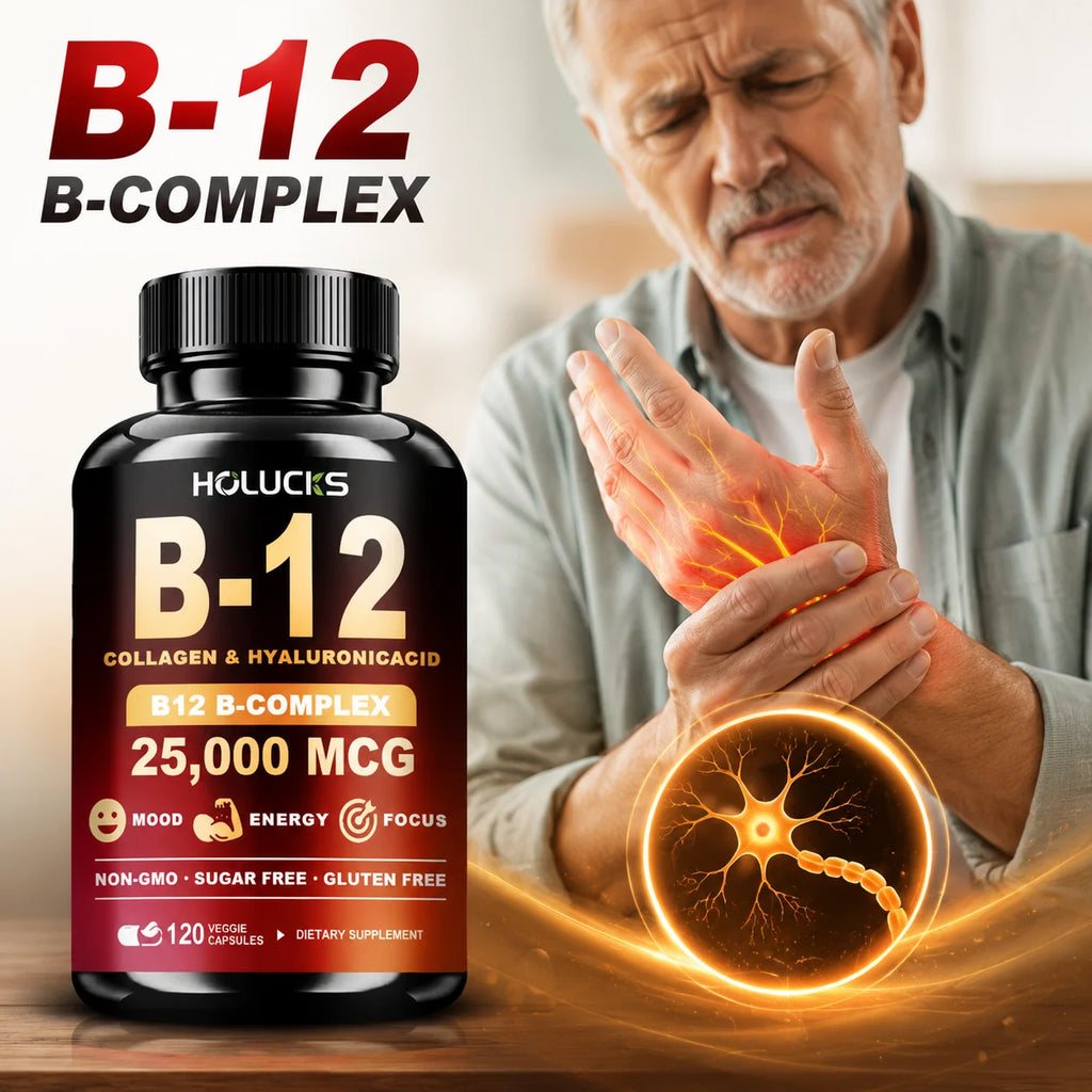 Advanced Vitamin B12 Supplement, with MSM, Marine Collagen, for Brain Vitality, Beautify Skin, Nervous System & Bone Health