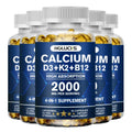 Organic Calcium Supplements, with Vitamin D3 K2, Strong Bone Teeth Joints, Support Heart & Brain Health, for Immune System