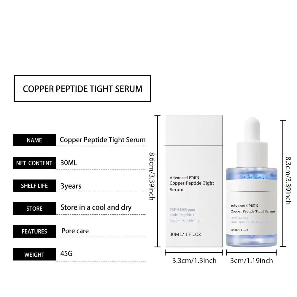 Copper Peptide Face Serum Anti Aging Wrinkle Removal PDRN Essence Skin Tightening Moisturizing Facial Serum 30ml Skin Care