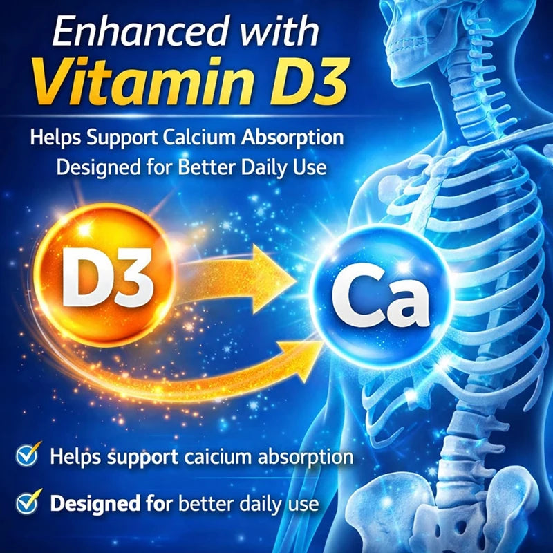 Organic Calcium Supplements, with Vitamin D3 K2, Strong Bone Teeth Joints, Support Heart & Brain Health, for Immune System