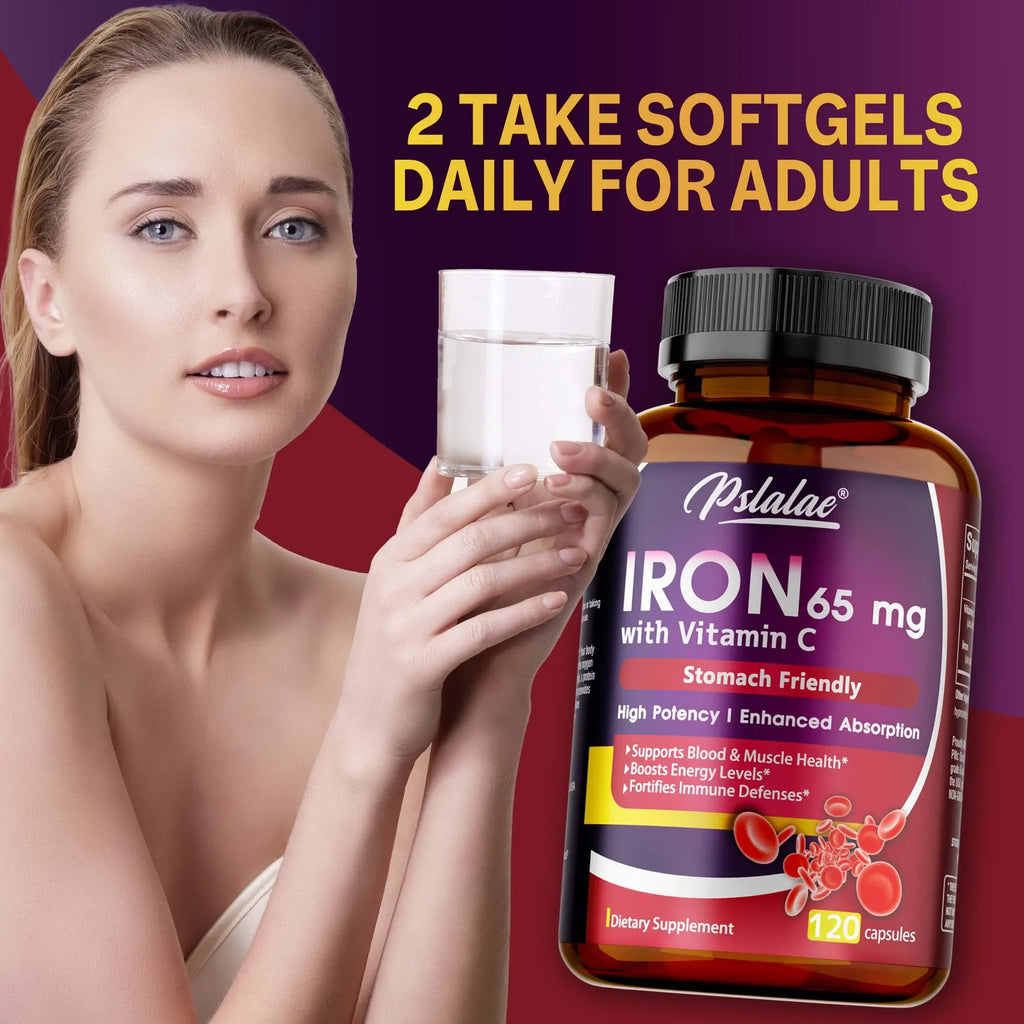 Iron Supplement - Reduce Anemia, Fight Fatigue, Promotes Red Blood Cells, Supports Brain and Heart Health, Improve Energy Levels