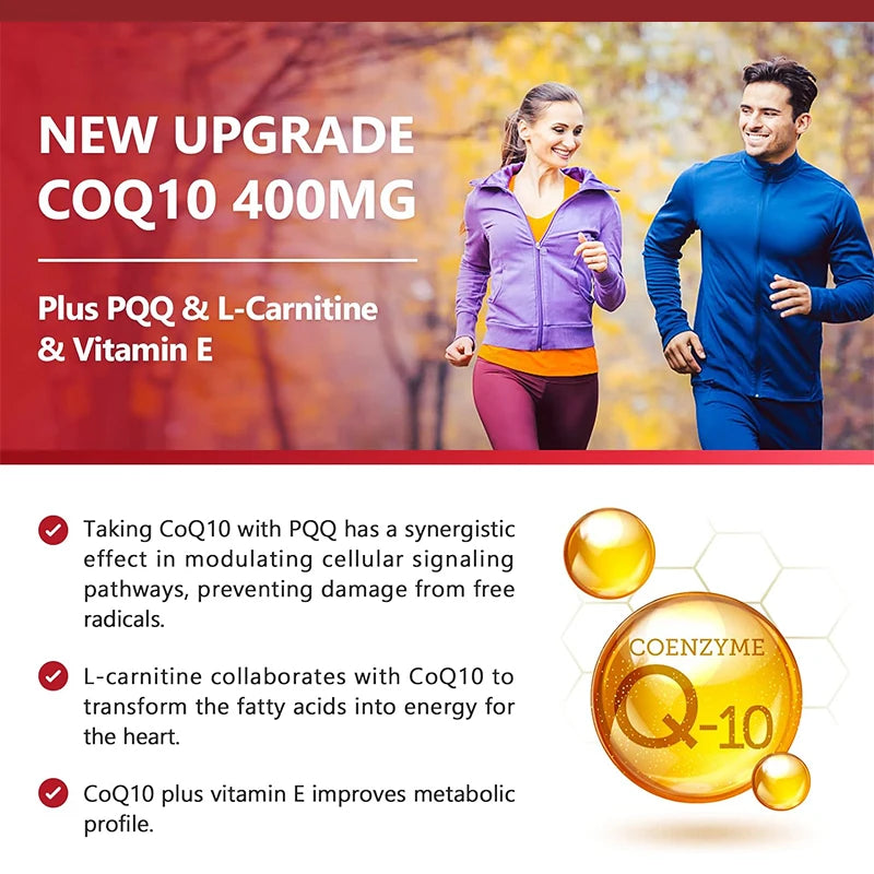 Premium Coenzyme Q10 Supplement, with Omega-3s & Vitamin E, Promotes Heart Health, Cellular Energy, Antioxidant & Healthy Aging