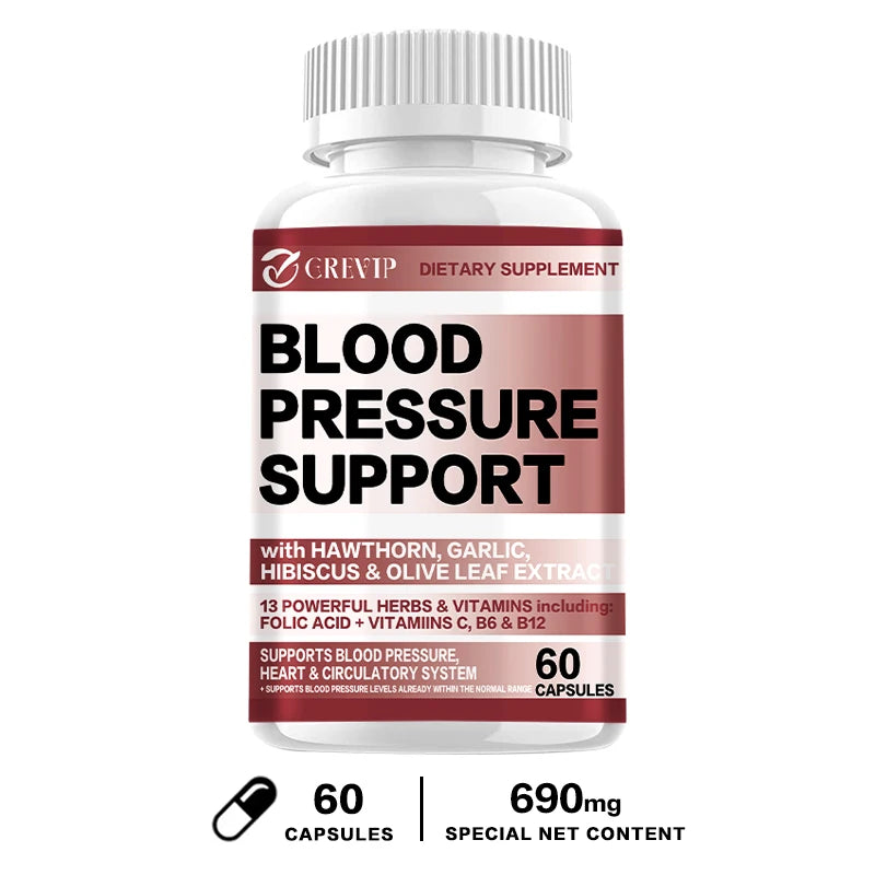 Blood Pressure Supplement - Maintaining Blood Pressure Balance, Supports Cardiovascular Health, and Promoting Blood Circulation