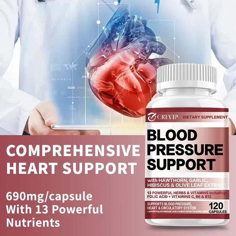 Blood Pressure Supplement - Maintaining Blood Pressure Balance, Supports Cardiovascular Health, and Promoting Blood Circulation