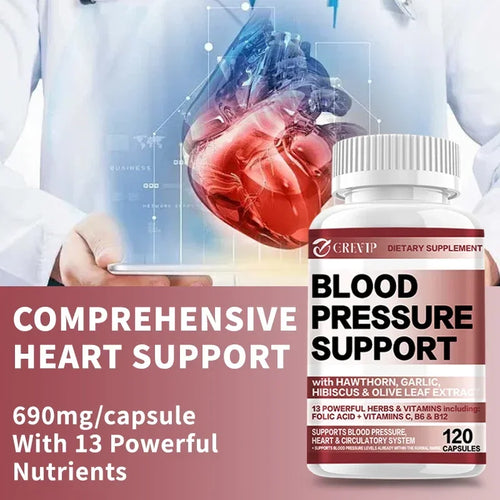 Blood Pressure Supplement - Maintaining Blood Pressure Balance, Supports Cardiovascular Health, and Promoting Blood Circulation