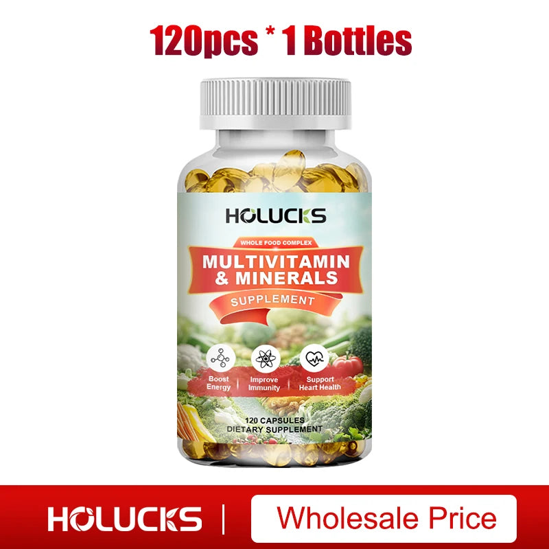 HOLUCKS Multivitamins & Multiminerals Supplement with Methylated Vitamins Chelated Minerals for Energy, Focus & Immune Health