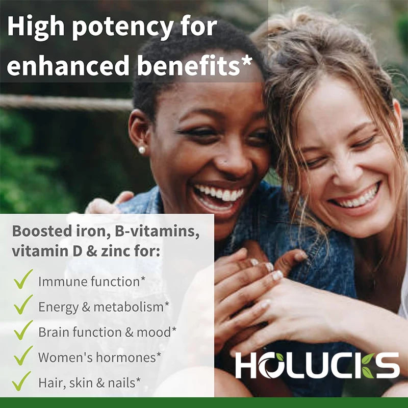 HOLUCKS Multivitamins & Multiminerals Supplement with Methylated Vitamins Chelated Minerals for Energy, Focus & Immune Health
