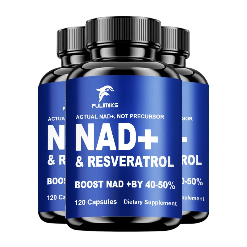 Daily NAD+ Resveratrol Dietary Supplement, with TMG & Vitamin, Support Skin, Heart Health, Immune, Sleep System for Men & Wmen
